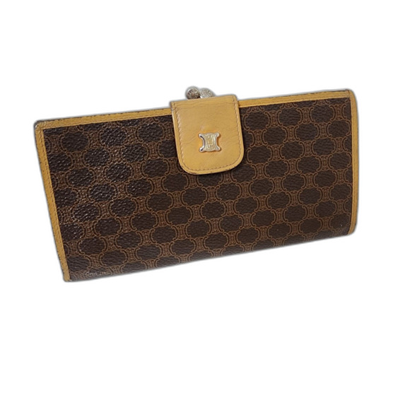 Celine Vintage Macadam Kiss Lock Wallet - Picture 1 of 9